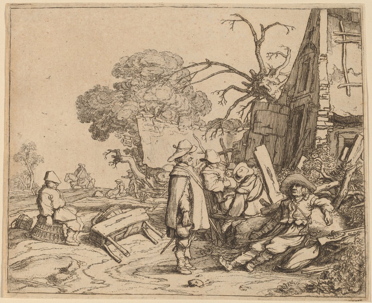 Soldier Receiving Orders from a Seated Officer by Pieter Molijn