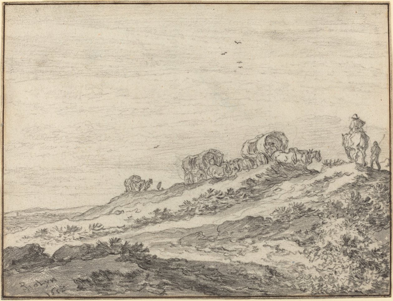 Travellers along the Crest of a Hill by Pieter Molijn