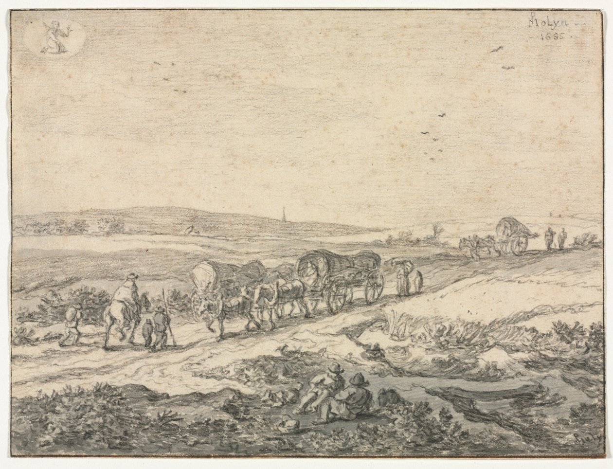 August: Landscape with Wagons by Pieter Molyn