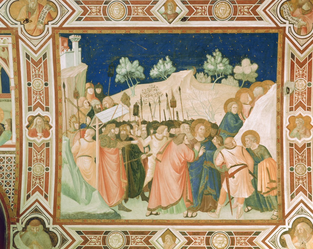 The betrayal and capture of Christ in the Garden of Gethsemane by Pietro Lorenzetti