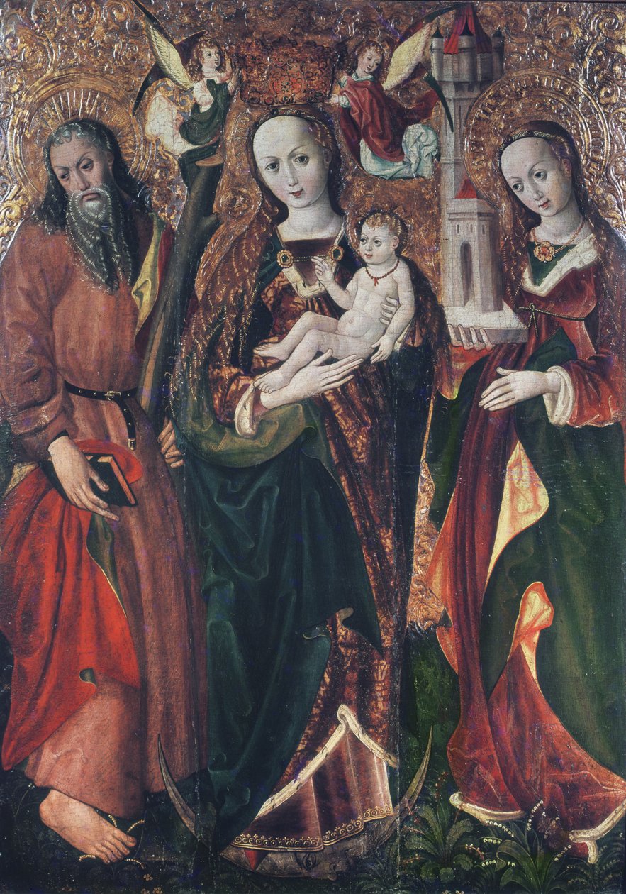 Virgin and Child with Saints Andrew and Barbara by Polish School