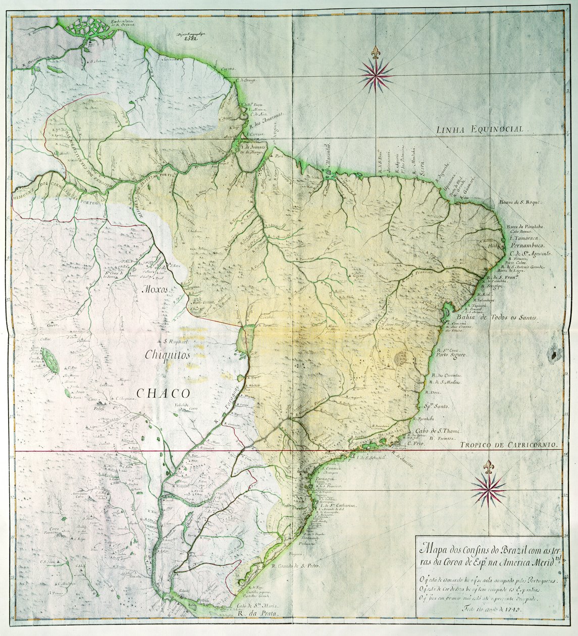 Map of Brazil by Portuguese School