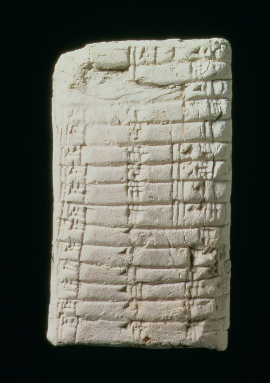 Prehistoric Tablet with Multiplication Table by Prehistoric