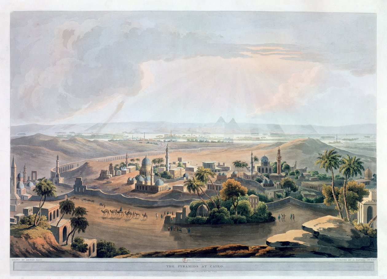 The Pyramids at Cairo, 1809 by Rawle
