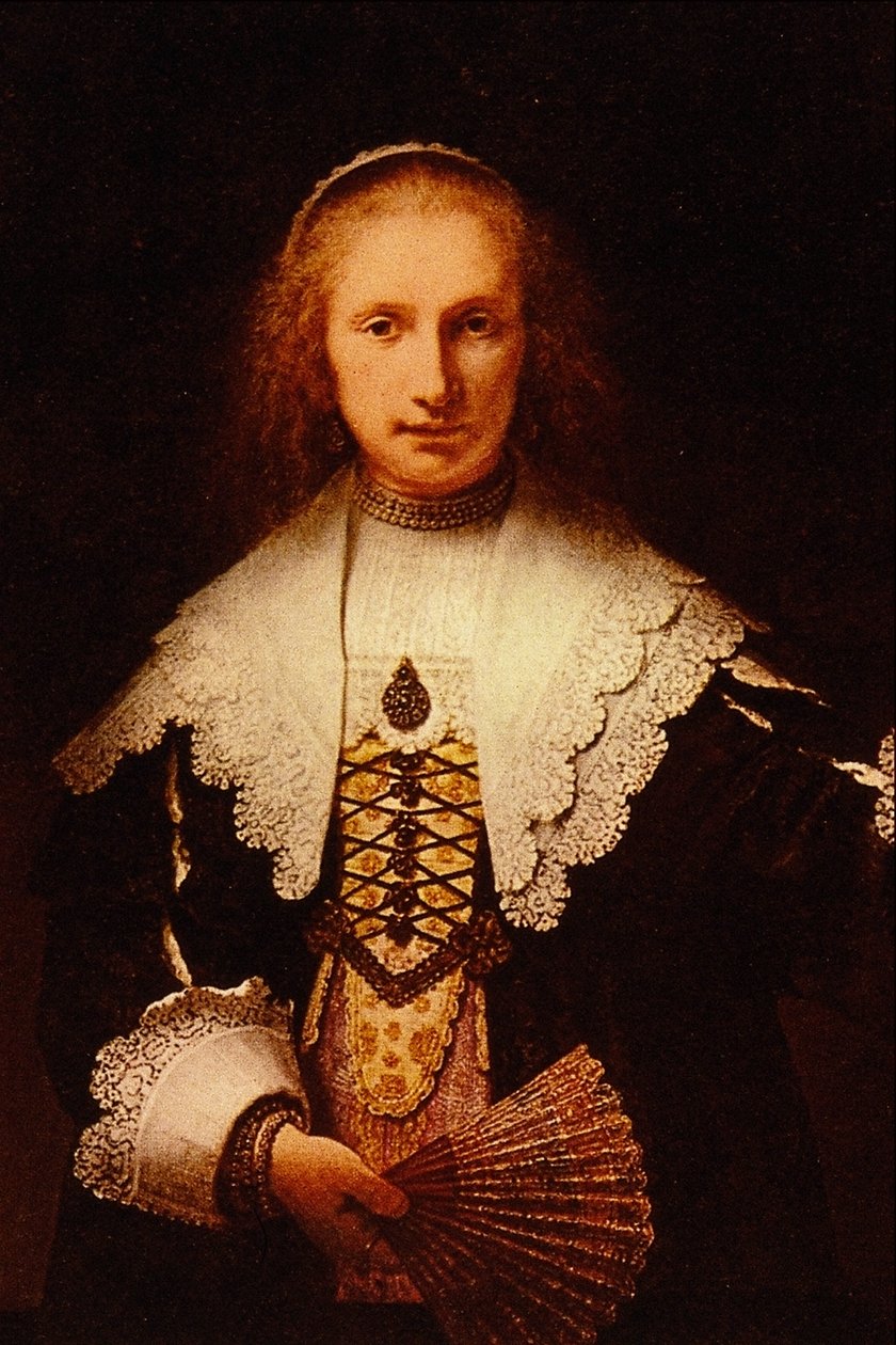 Lady with a Fan by Rembrandt van Rijn