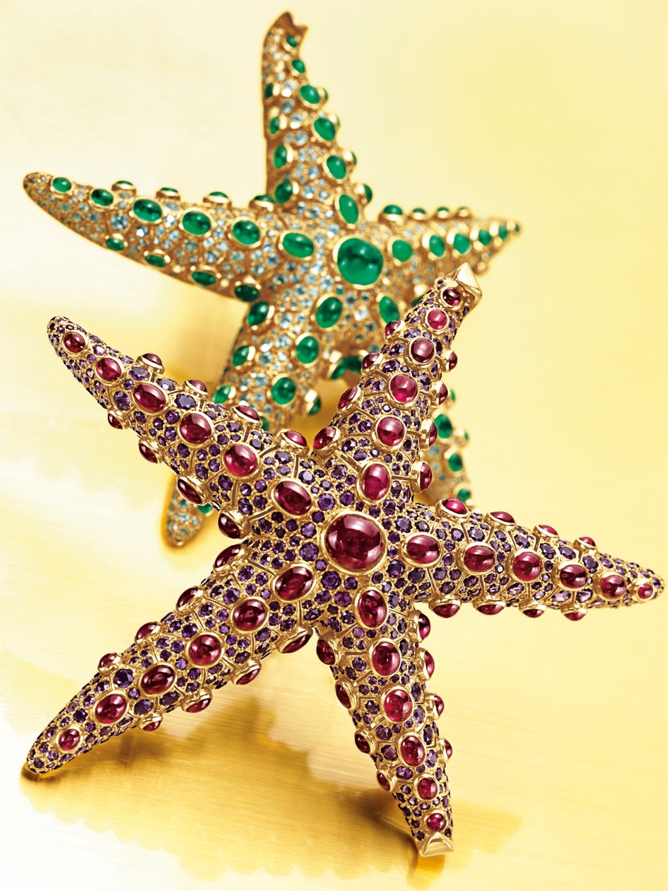 Two Starfish brooches by Rene Boivin