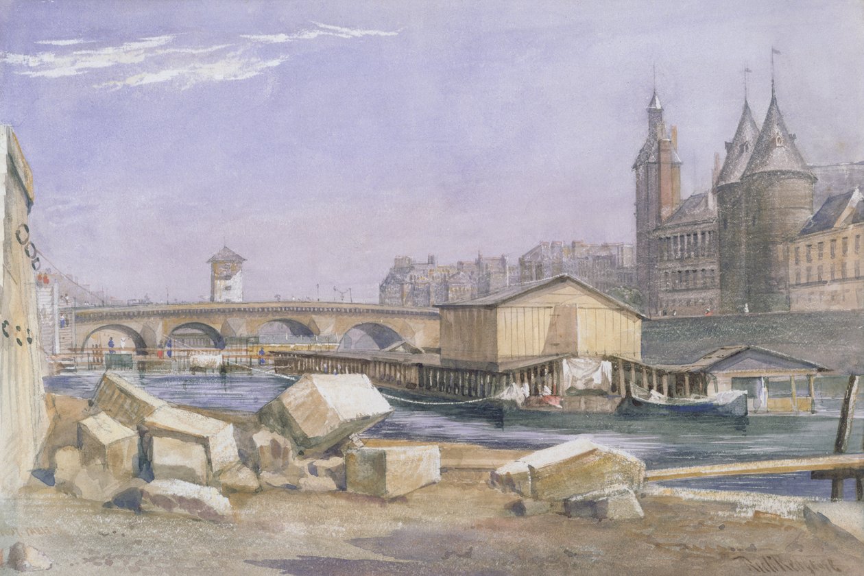 The Pont au Change and the Conciergerie, Paris by Richard Redgrave