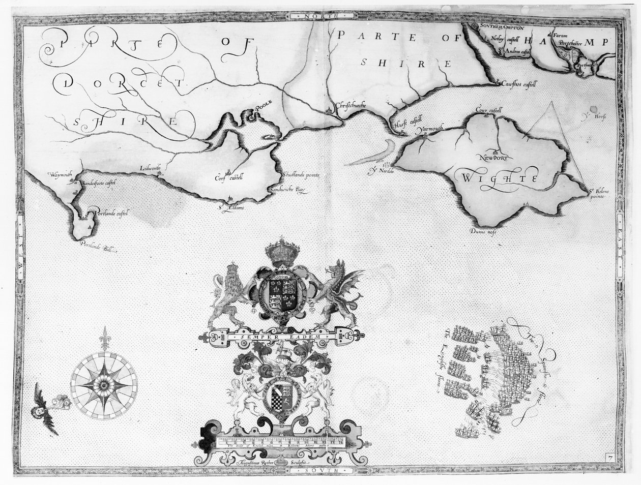 Map No.7 Showing the Route of the Armada Fleet, Engraved by Augustine Ryther, 1588 by Robert Adams