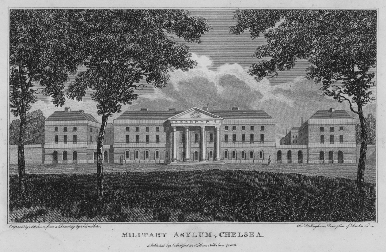 Military Asylum, Chelsea by Robert Blemell (after) Schnebbelie