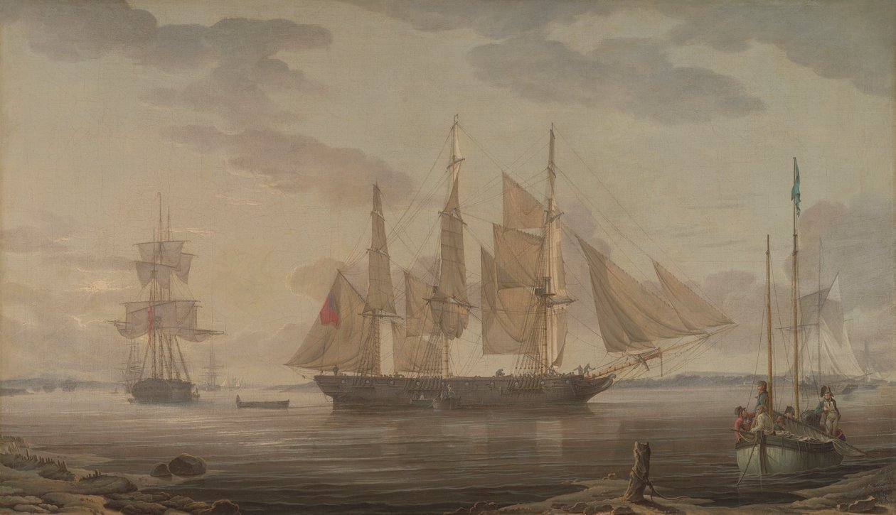 Ships in Harbor by Robert Salmon