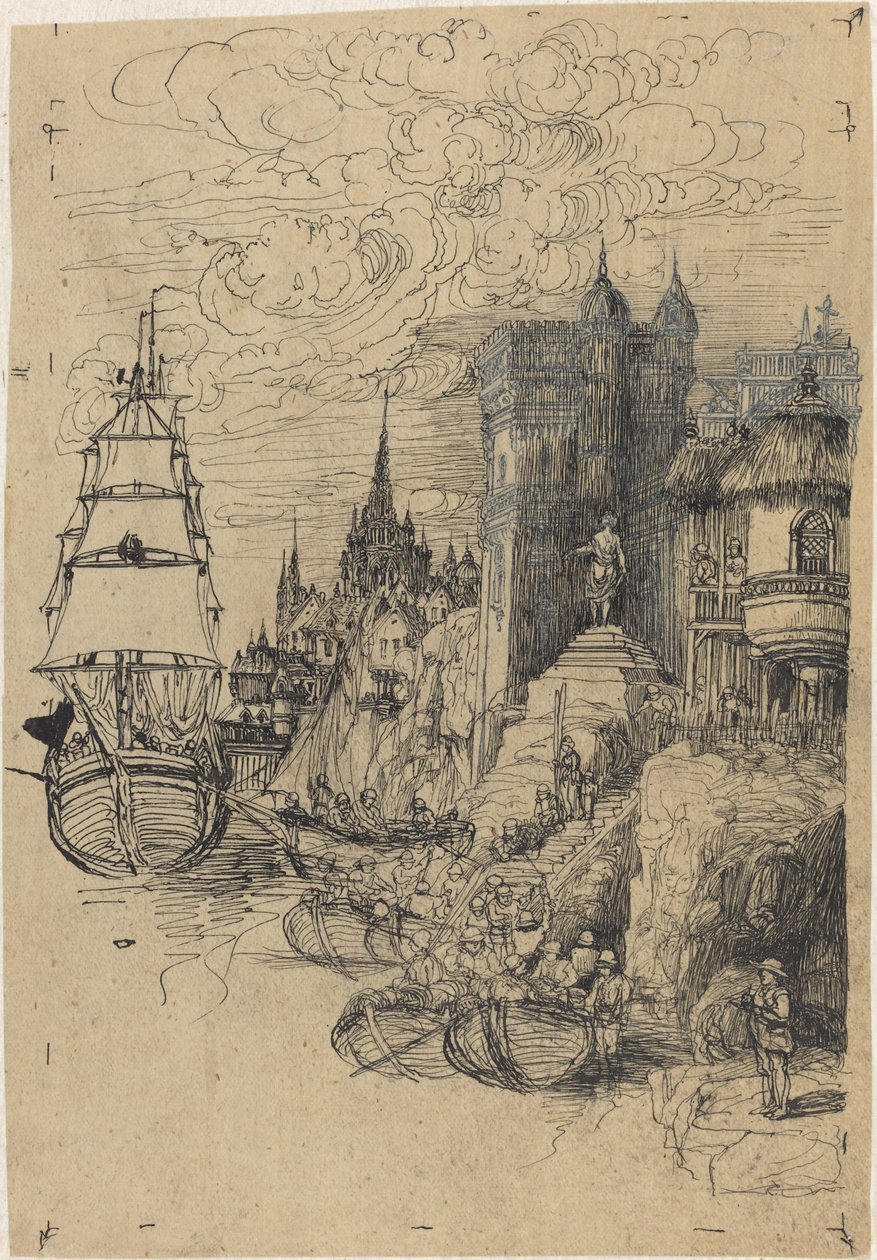 Seascape by Rodolphe Bresdin