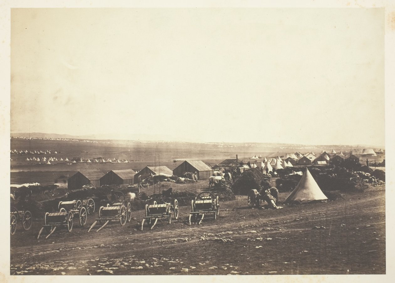 Artillery Waggons, Balaklava in the Distance by Roger Fenton