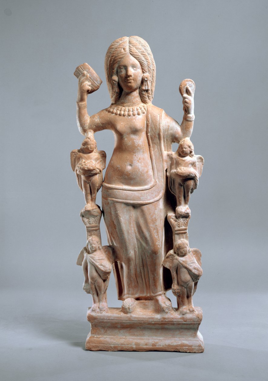 Statuette of a woman (perhaps Venus) holding a comb and a mirror, 3rd century by Roman