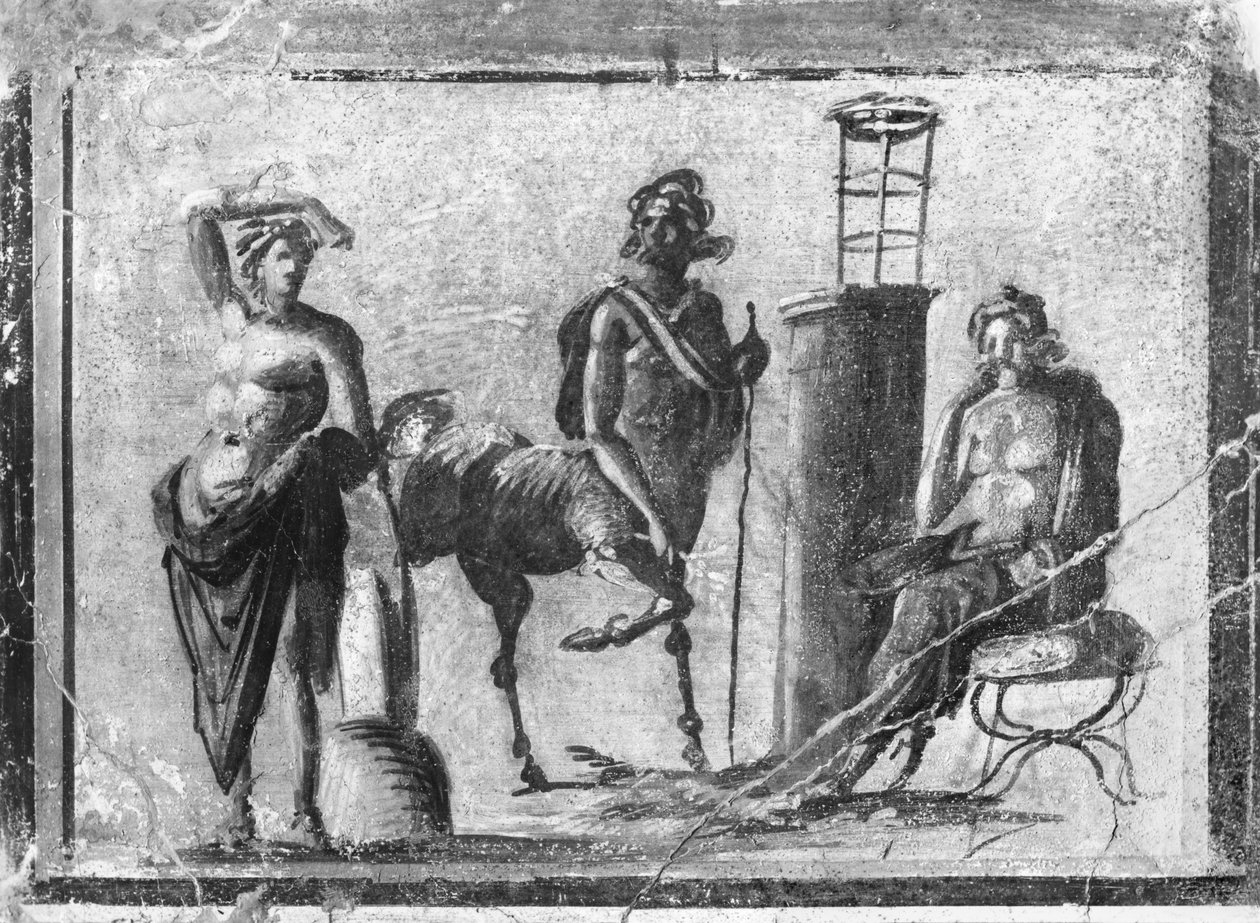 Apollo, Chiron and Aesculapius, from Pompeii by Roman Roman