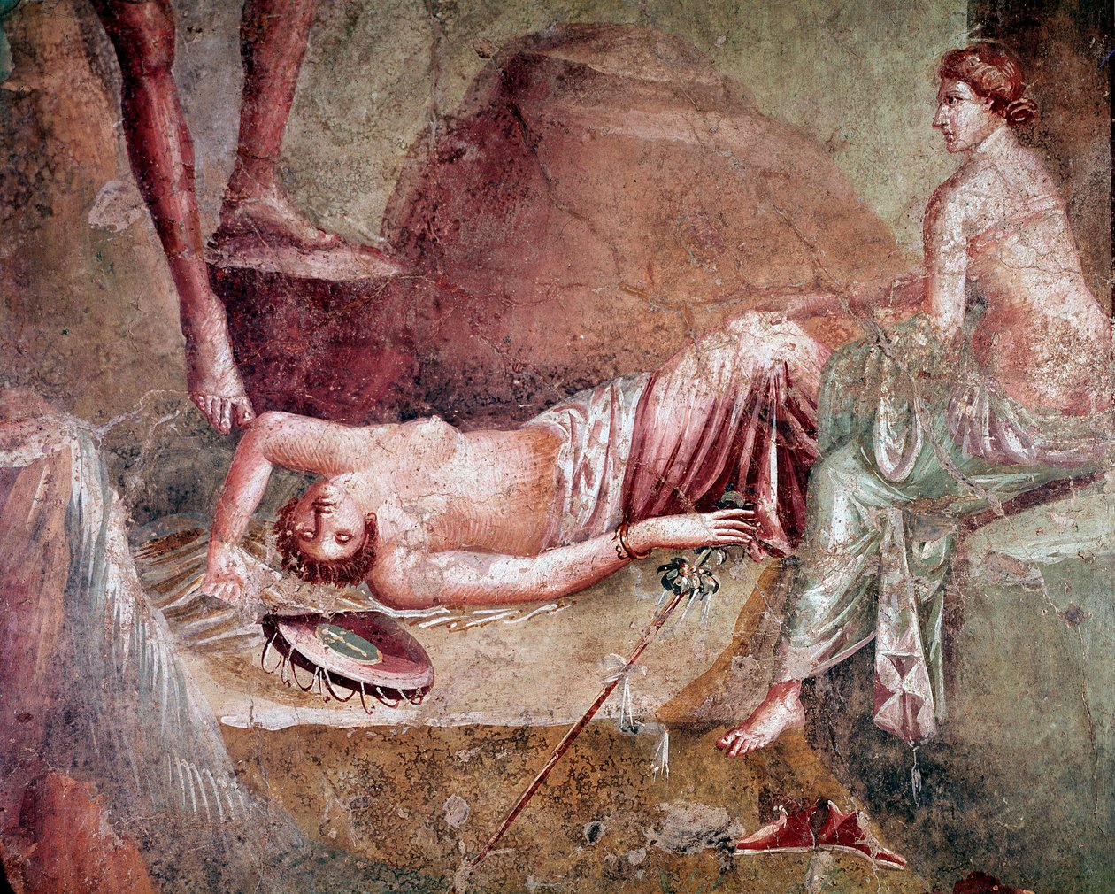 Drunk sleeping maenad (fresco) by Roman