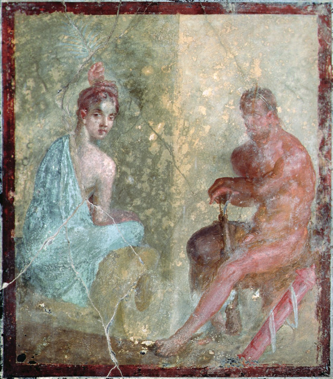 Seated Couple, Pompei, Italy (fresco) by Roman