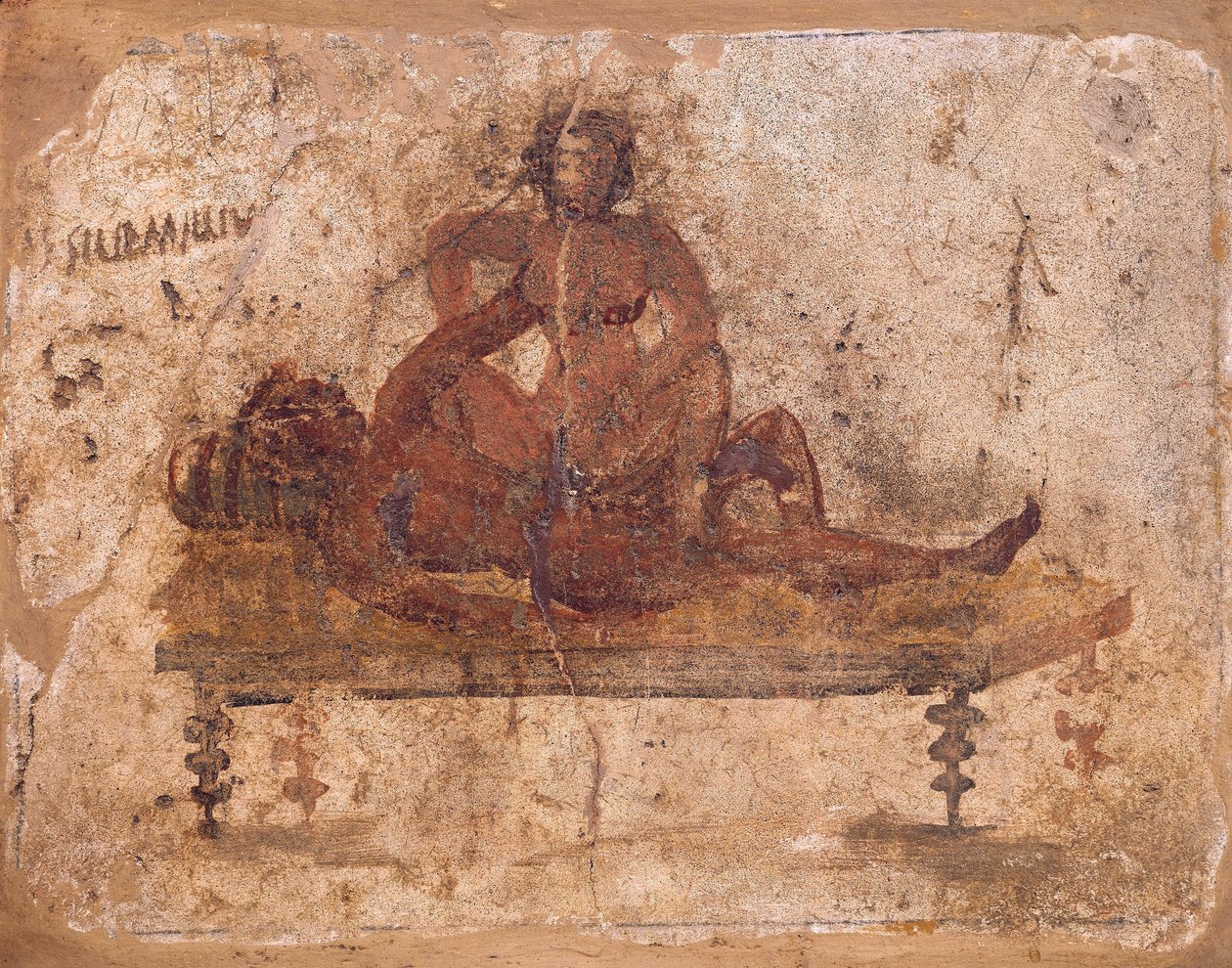 Fresco Depicting Erotic Subject, from Pompei, Italy by Roman Roman