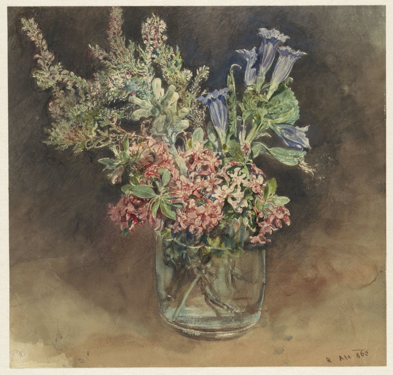 Glass with Alpine Flowers by Rudolf von Alt