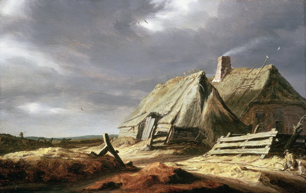 Farm Buildings in a Landscape, c.1625-28 by Salomon van Ruisdael or Ruysdael