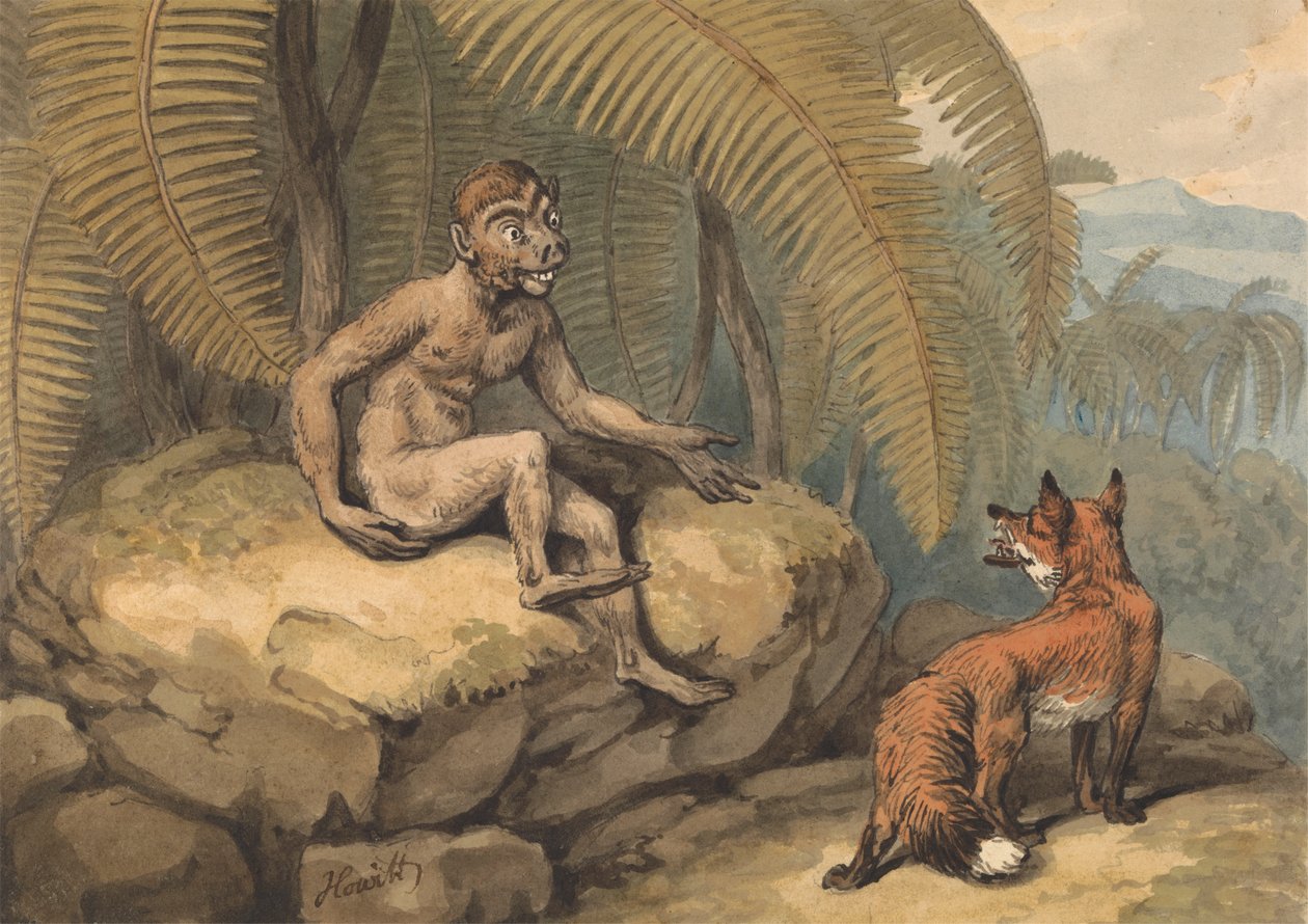 A Monkey and a Fox by Samuel Howitt