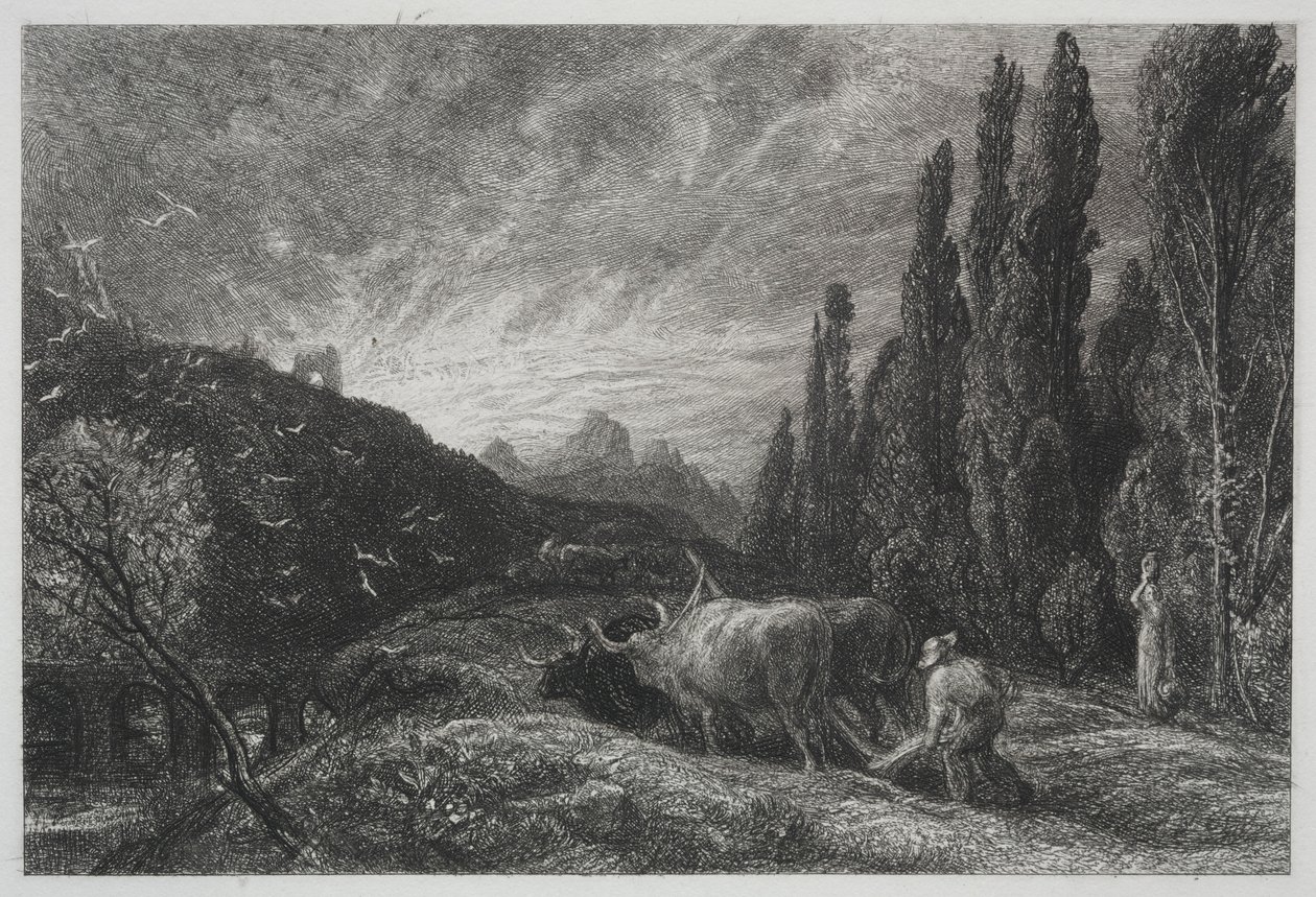 The Early Plowman by Samuel Palmer