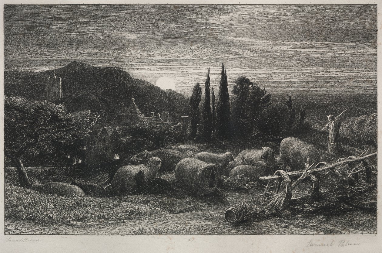 The Rising Moon by Samuel Palmer