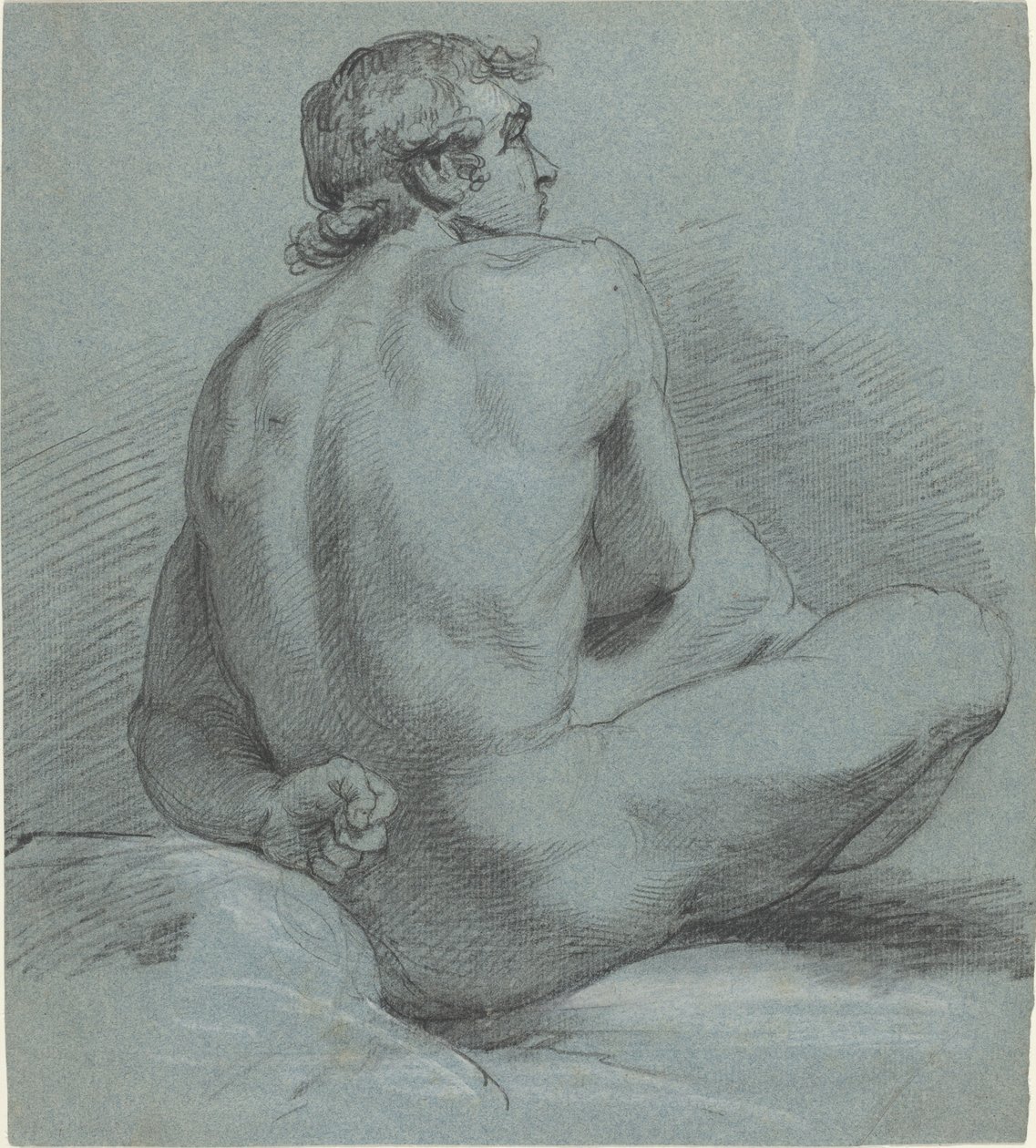 Seated Male Nude by Samuel Woodforde