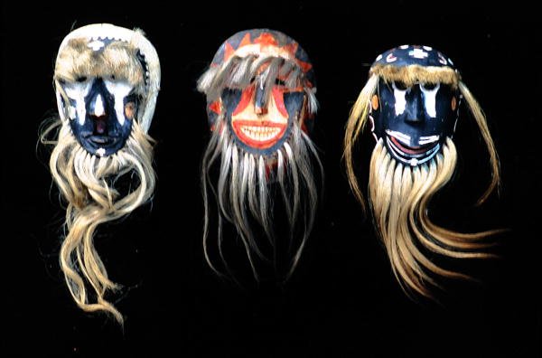 Three masks by School Mexican