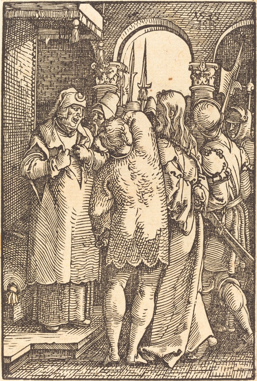 Christ before Caiaphas by Sebald Beham