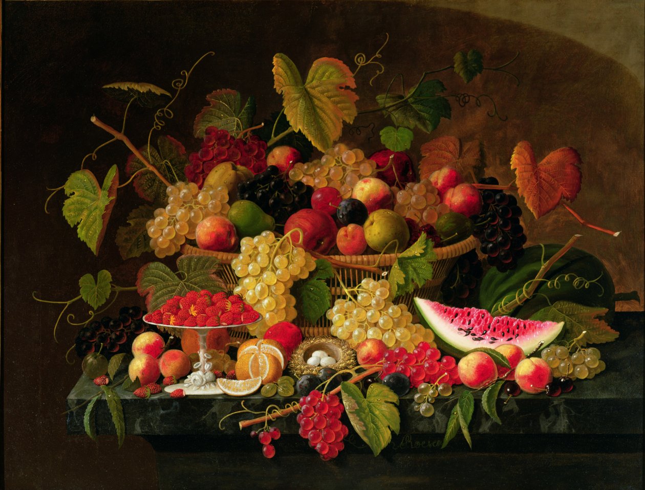 Still Life with Fruit by Severin Roesen