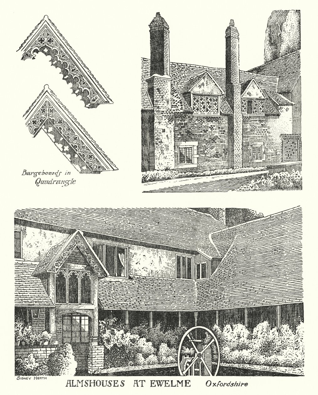 Almshouses at Ewelme, Oxfordshire by Sidney Heath