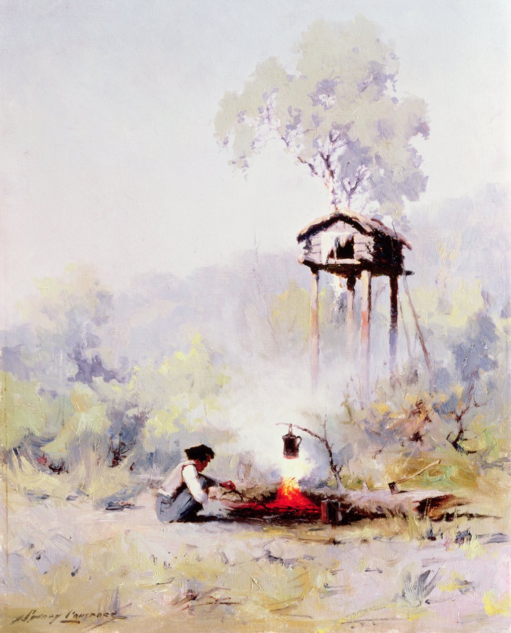Campfire by Sidney Laurence