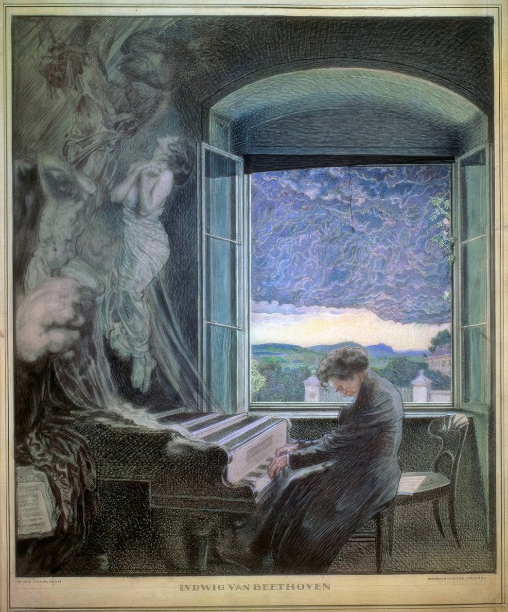 Allegory of Beethoven as a Musical Genius by Sigmund Walter Hampel