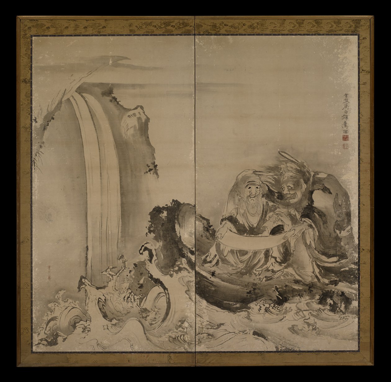 Two Figures, 1770s by Soga Shohaku