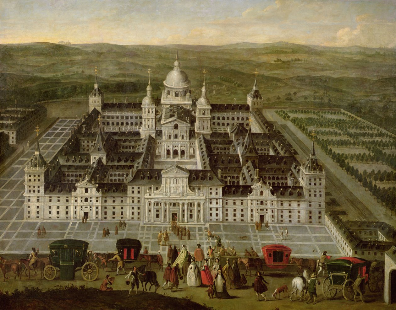 View of El Escorial by Spanish School