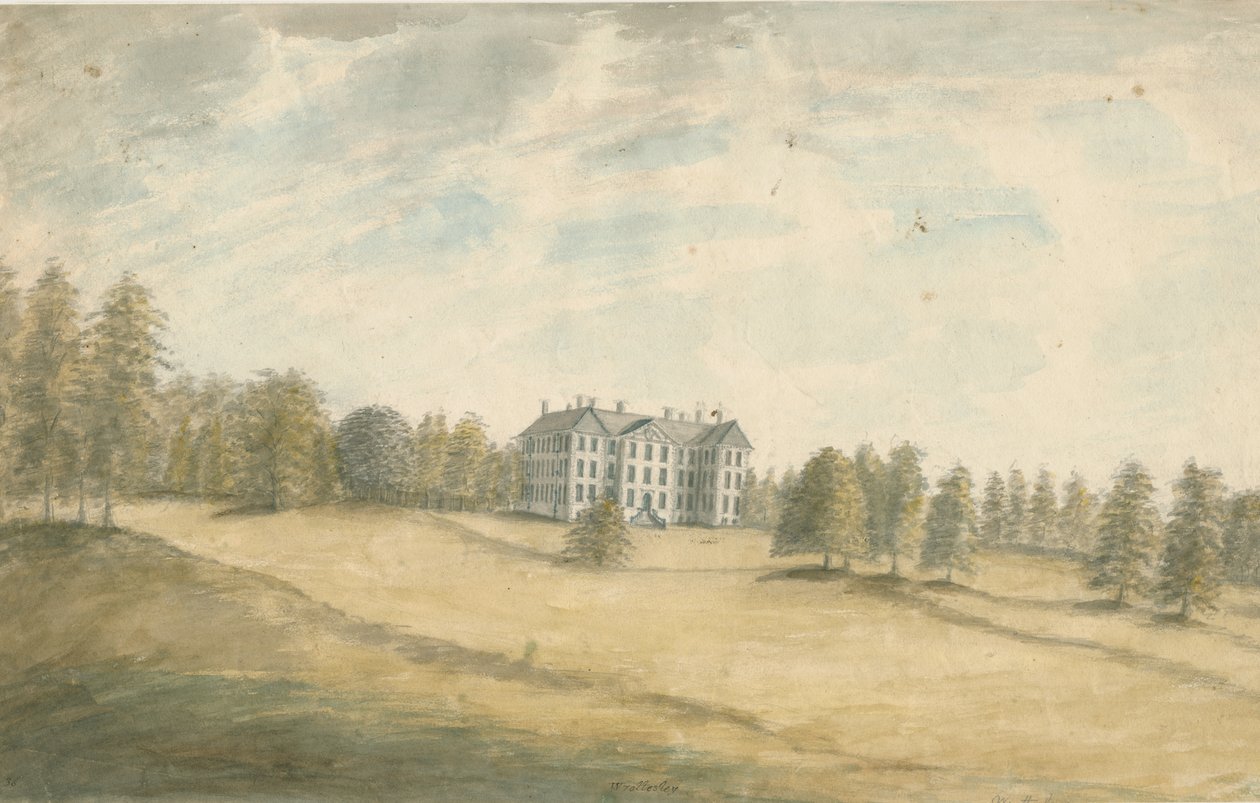 Wrottesley Hall (watercolour painting, 1762-1802) by Stebbing Shaw