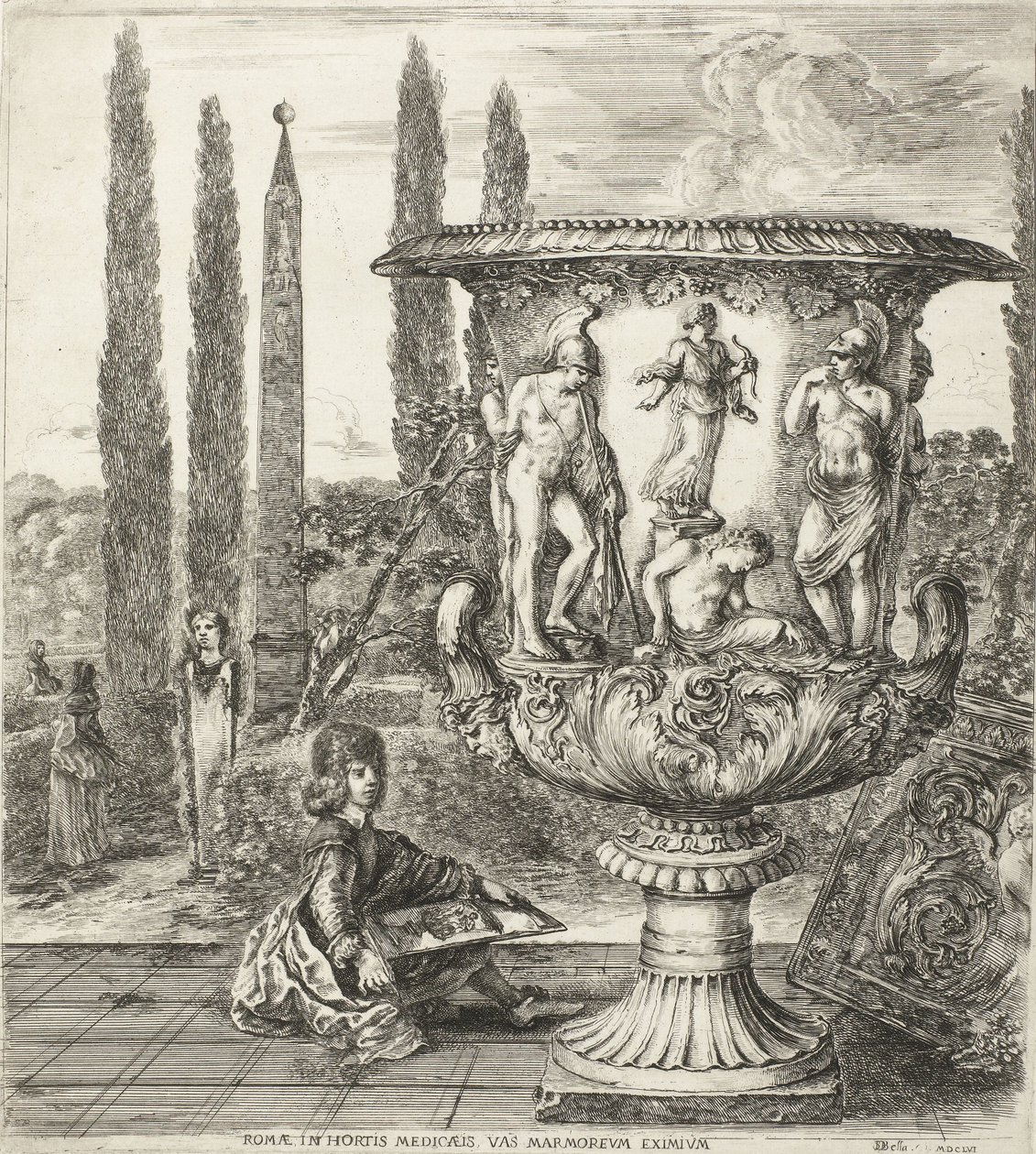 The Young Cosimo III de Medici drawing the Medici vase, 1656 by Stefano della Bella