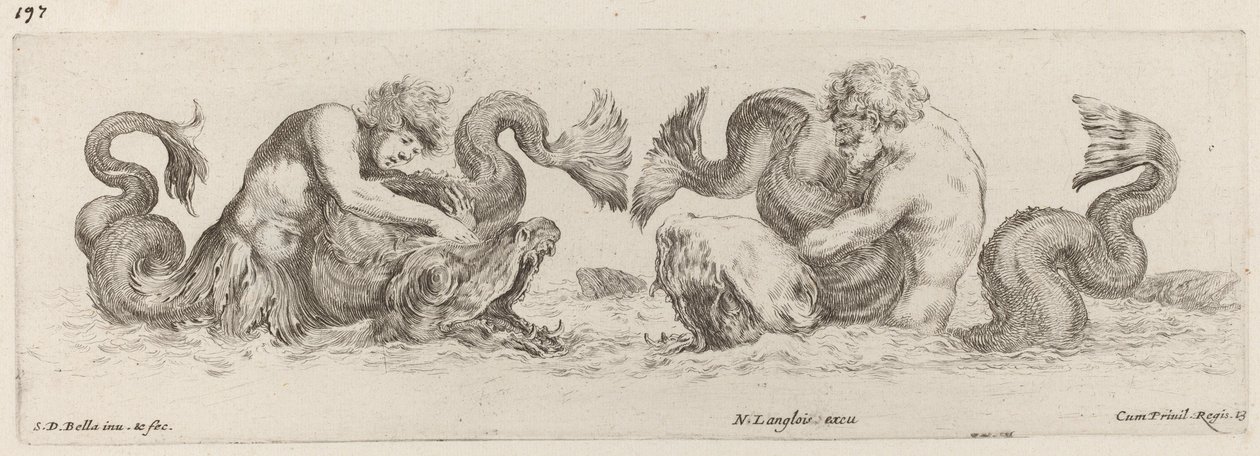 Dolphins and Tritons, probably 1648 by Stefano della Bella