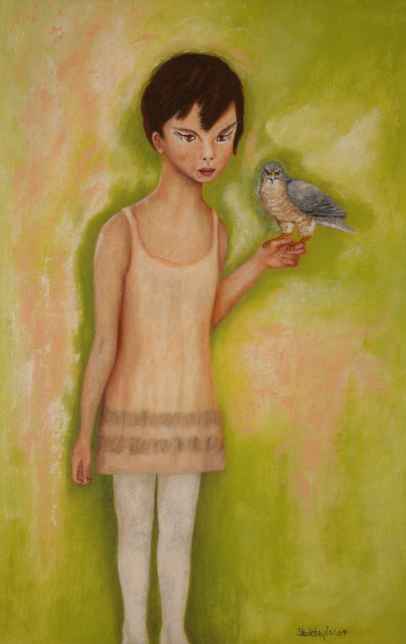 Girl with a Sparrow Hawk by Stevie Taylor