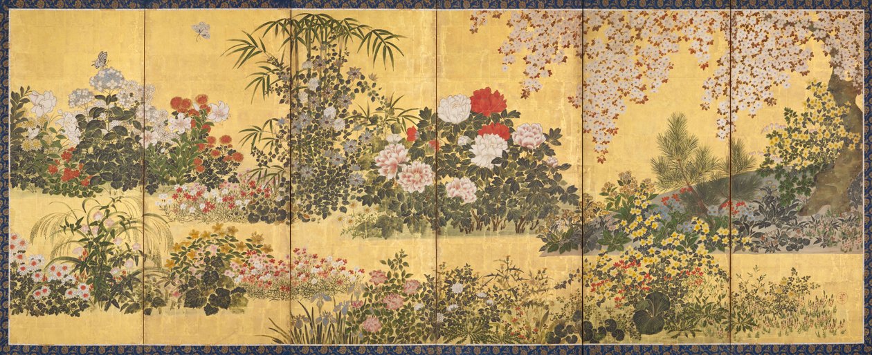 Flowers and Butterflies by Tawaraya Sotatsu