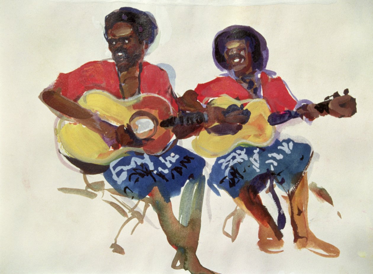 Fijian Guitar Duo by Ted Blackall