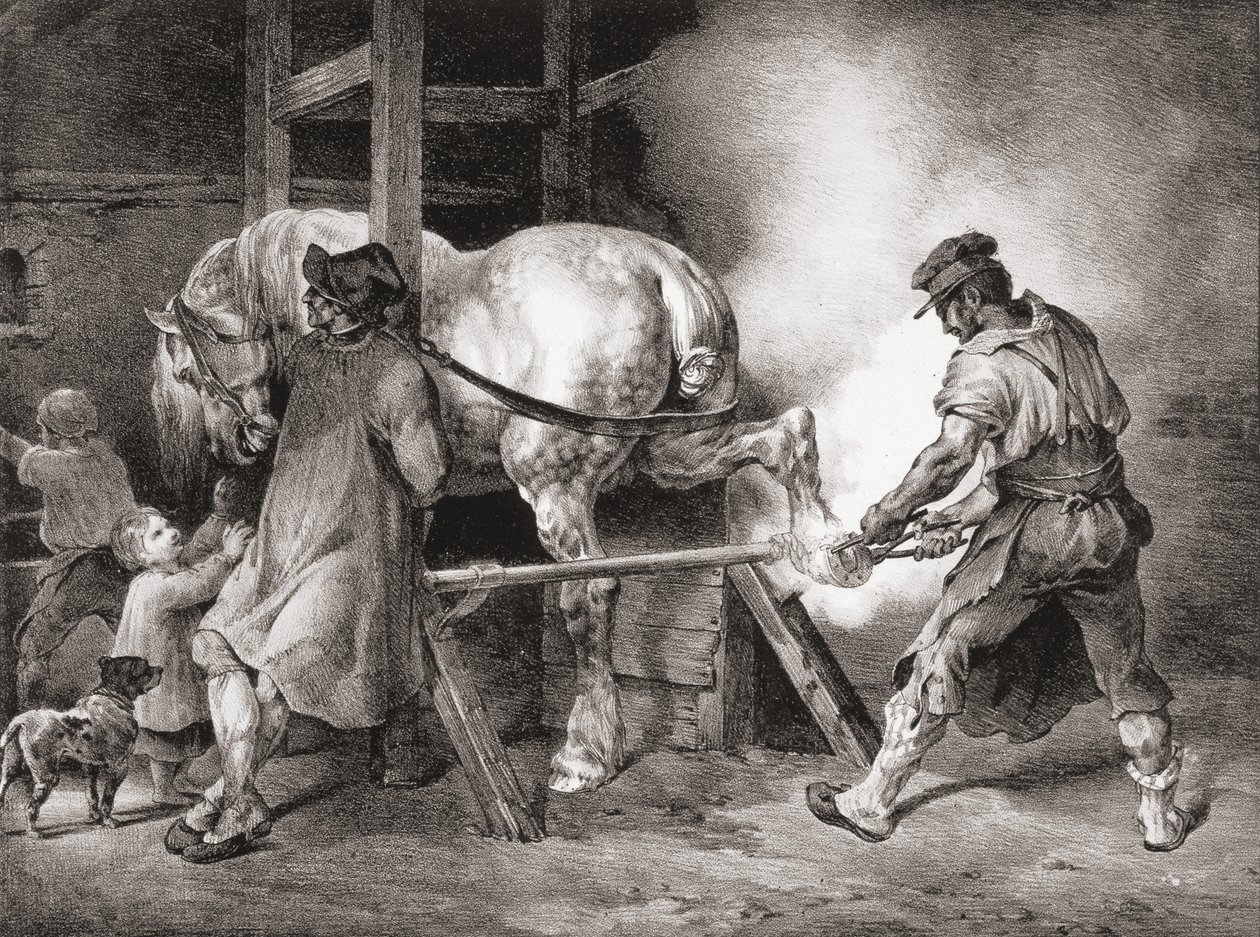 The Farrier, from Etudes de Cheveaux, 1822 by Theodore Gericault