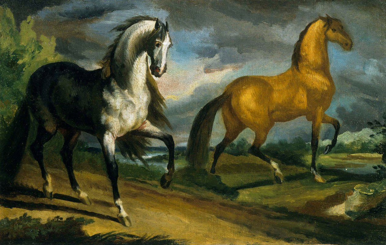 Two Horses by Theodore Gericault