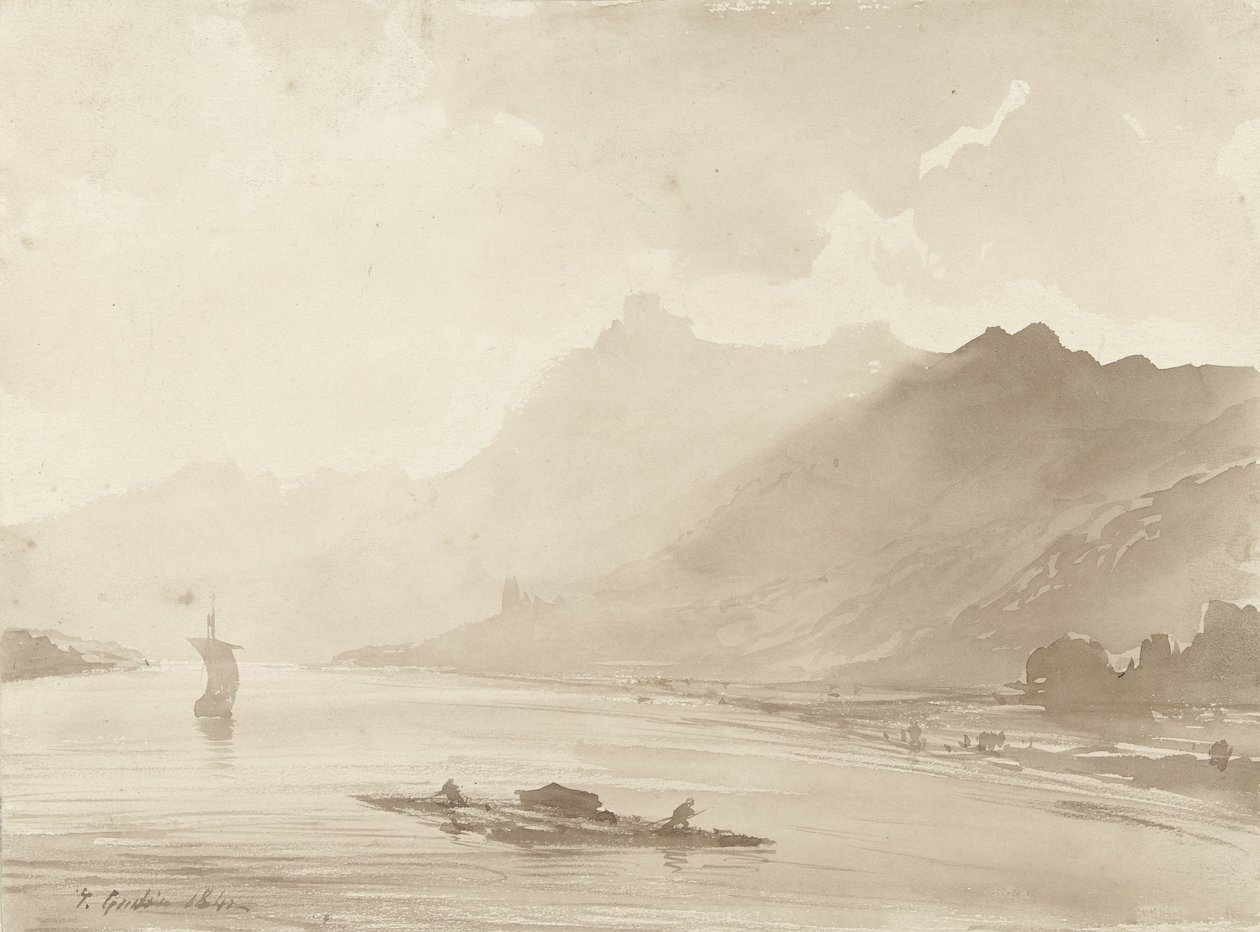 View on the Rhine by Theodore Gudin