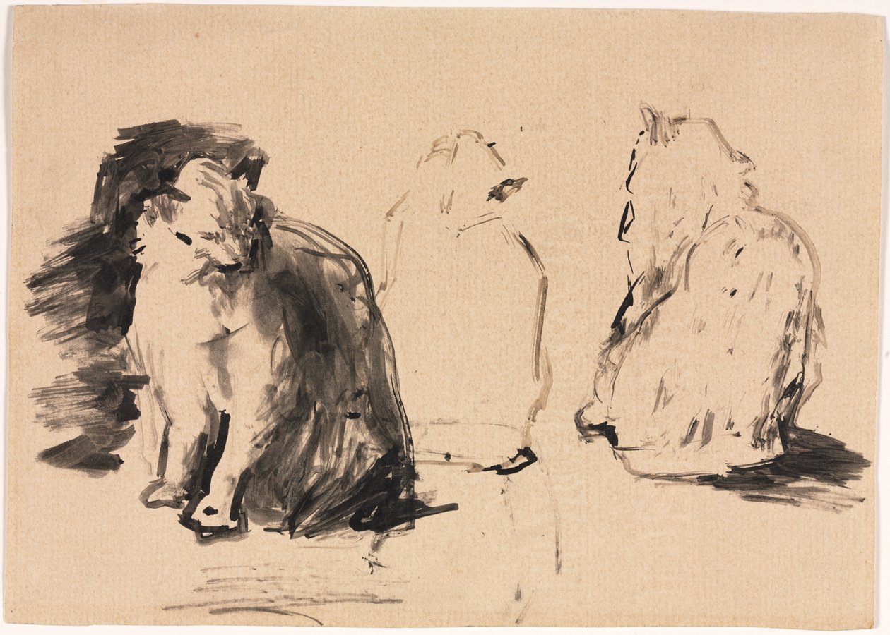 Cats (recto) by Theodule Ribot