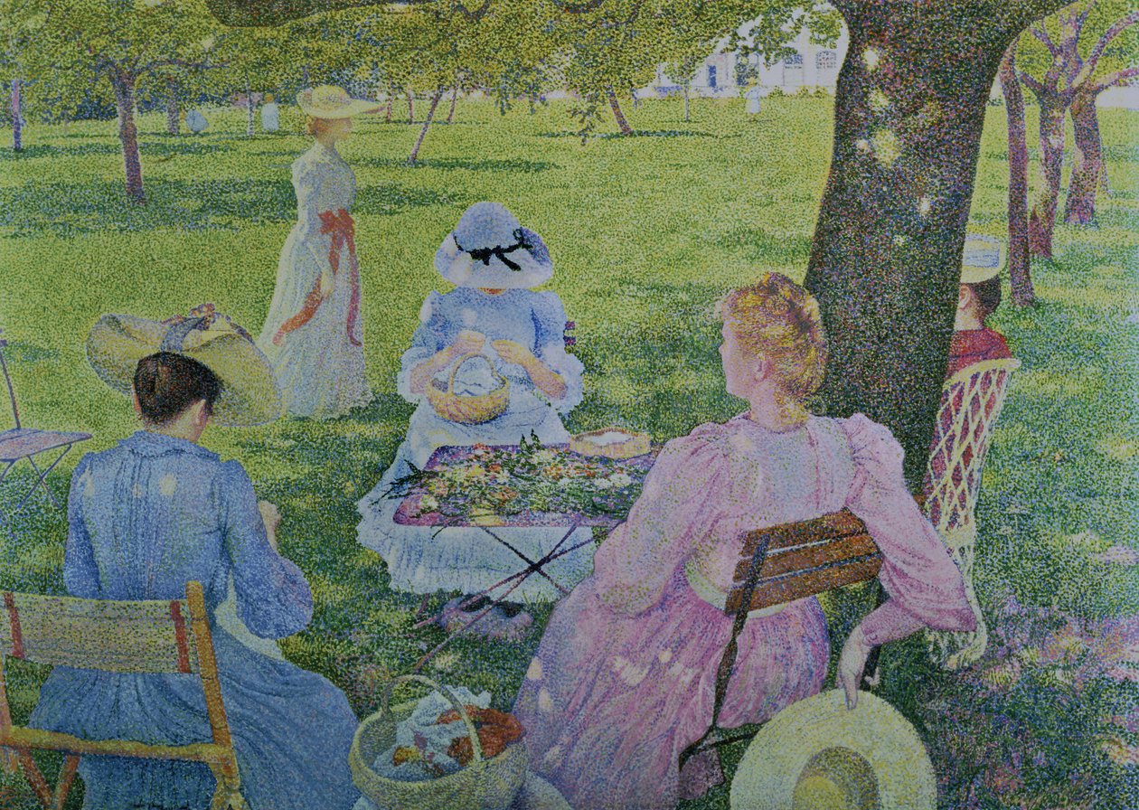 Family in the Orchard by Théo van Rysselberghe