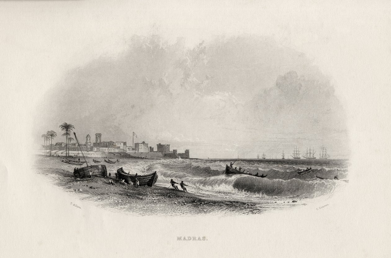 Madras, India, engraved by Charles Cousen by Thomas Allom