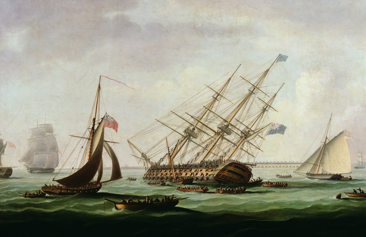 The Sinking of the Royal George by Thomas Buttersworth