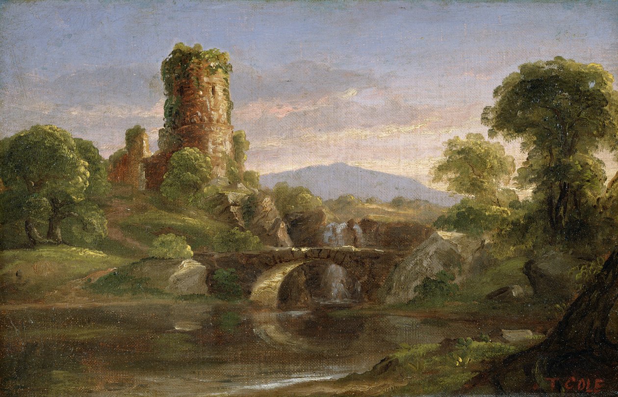 Castle and River by Thomas Cole