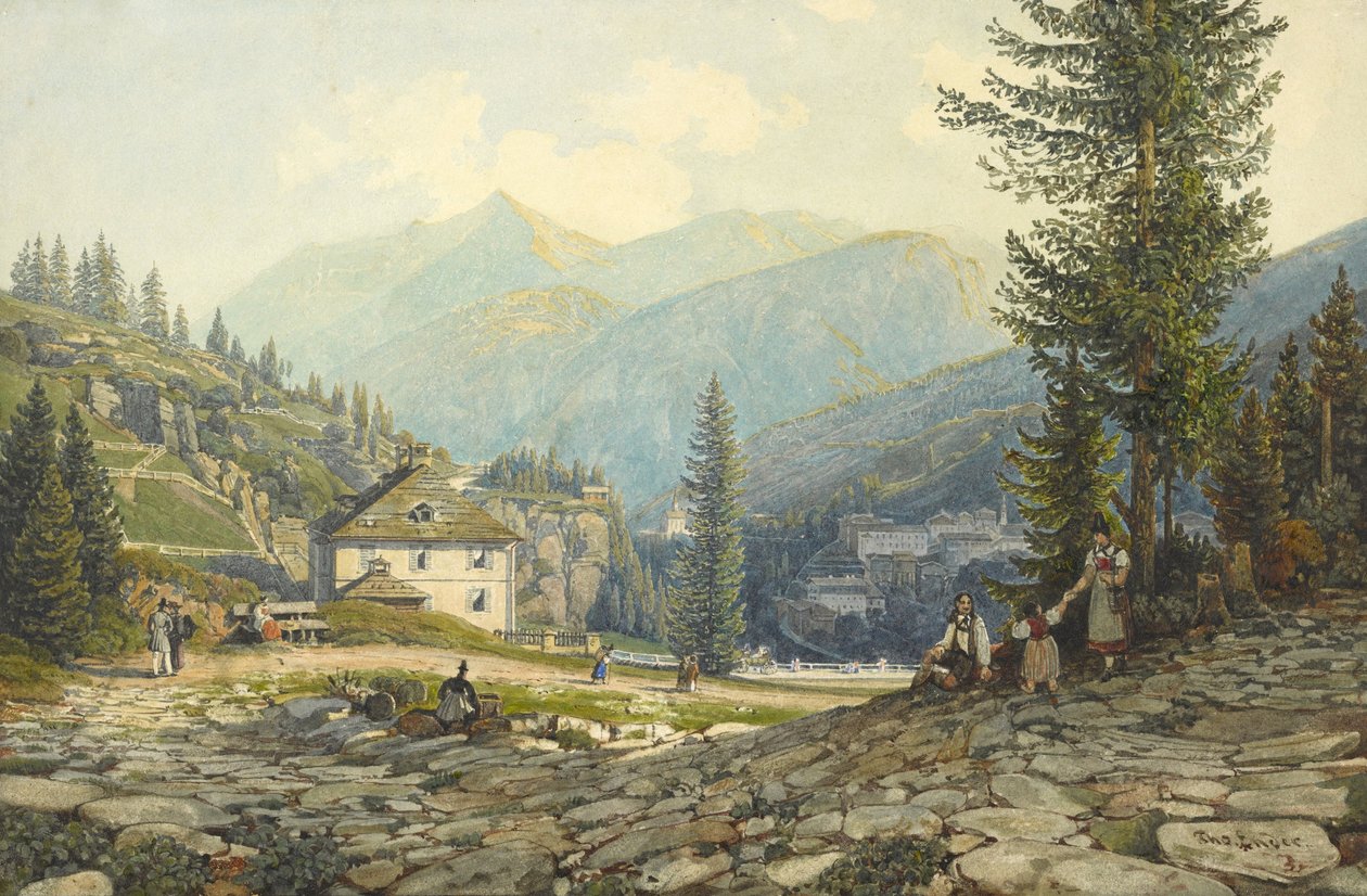 View of the Residence of Archduke Johann in Gastein Hot Springs by Thomas Ender